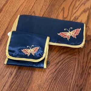 Elegant Navy and Gold Butterfly Clutch Set
